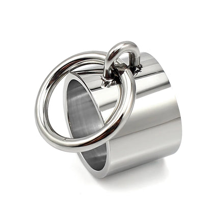 Laser Rings for Women Fashion Geometric Bar Knuckle Jewelry Gold Silver Color 15mm 316L Stainless Steel Cool Ring
