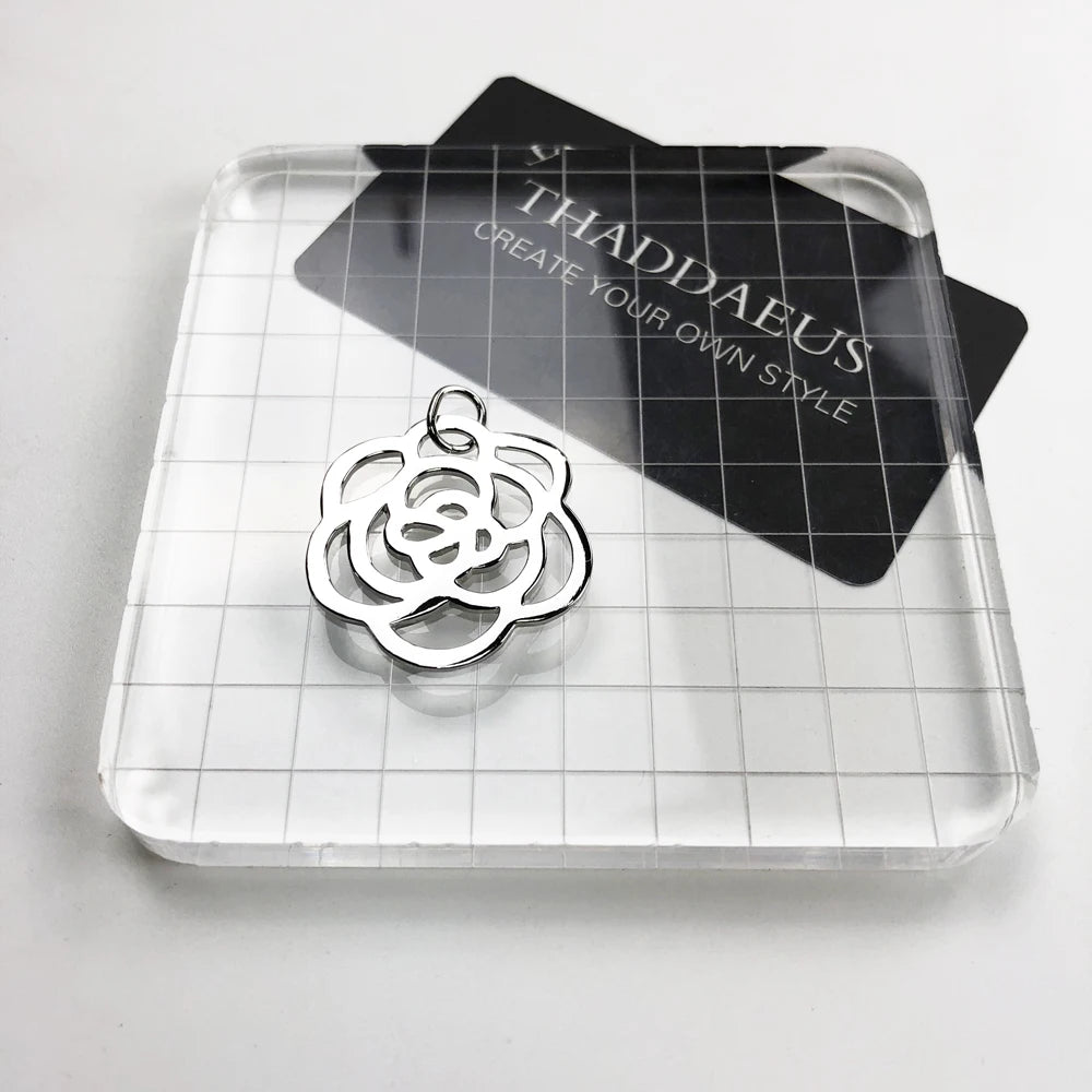 Pendant Rose Flower Ornament Brand New Fashion Glam Jewelry Europe Accessories 925 Sterling Silver Gift For Women