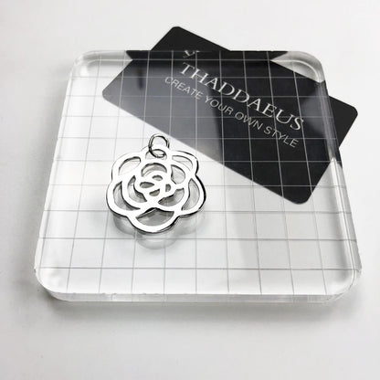 Pendant Rose Flower Ornament Brand New Fashion Glam Jewelry Europe Accessories 925 Sterling Silver Gift For Women