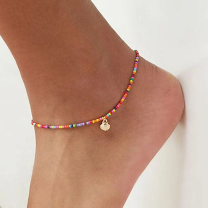 Fashion Colorful Turkish Eyes Anklets for Women Charm Gold Color Beads Pendant barefoot sandals Anklet Foot Jewelry Accessories
