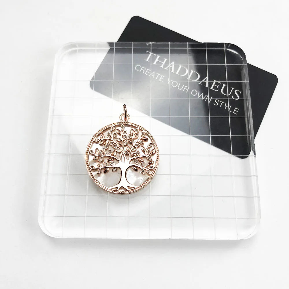 Pendants White Tree Rose Gold Color New Jewelry Romantic Symbol Balance 925 Sterling Silver Accessories Gift For Women