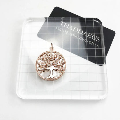 Pendants White Tree Rose Gold Color New Jewelry Romantic Symbol Balance 925 Sterling Silver Accessories Gift For Women