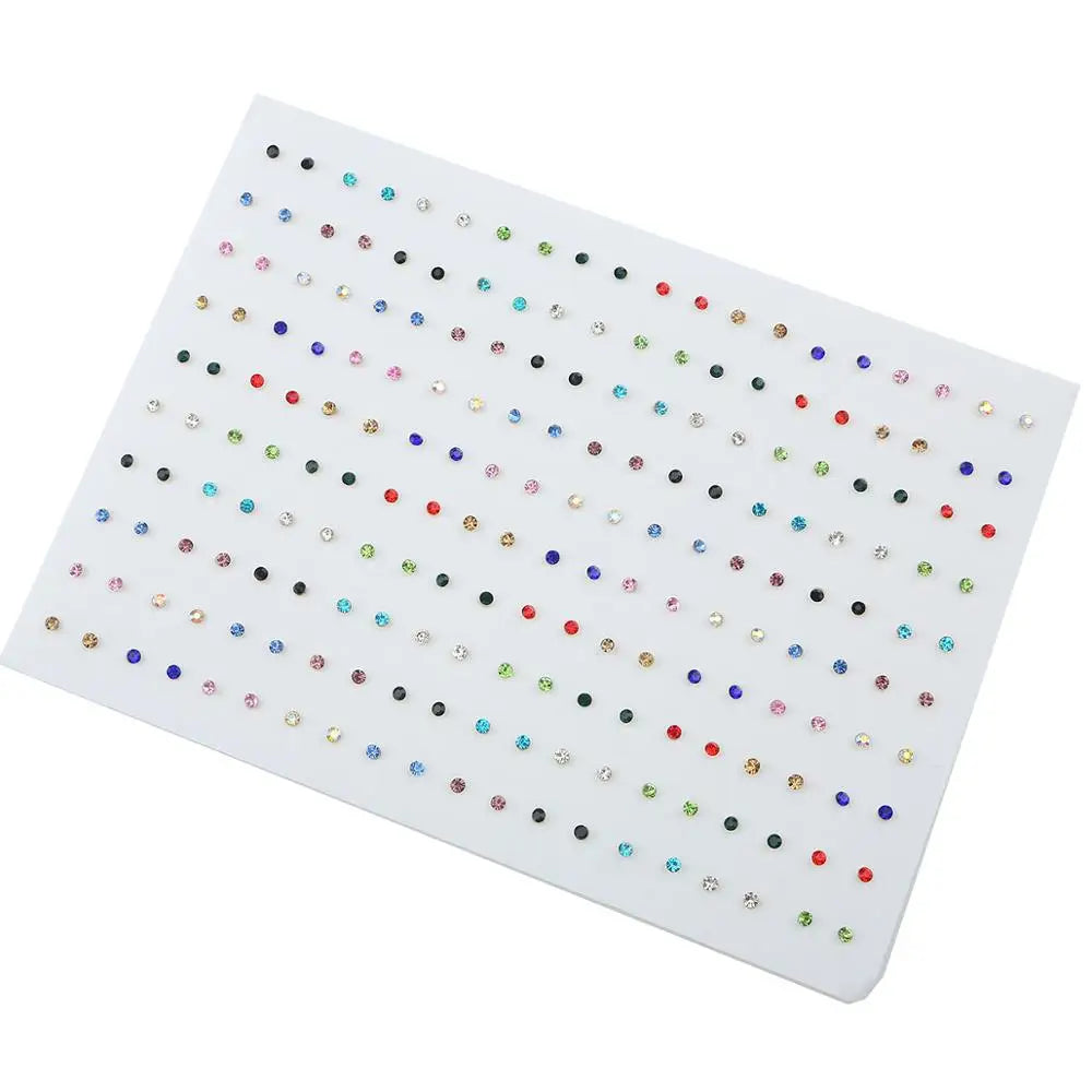 100Pairs Acrylic Crystal Heart Star Moon Small Stud Earrings Set For Women Girl Animal Flower Plastic Earring 2021 Trend Jewelry