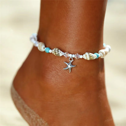 Fashion Colorful Turkish Eyes Anklets for Women Charm Gold Color Beads Pendant barefoot sandals Anklet Foot Jewelry Accessories