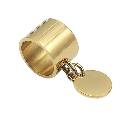 Laser Rings for Women Fashion Geometric Bar Knuckle Jewelry Gold Silver Color 15mm 316L Stainless Steel Cool Ring