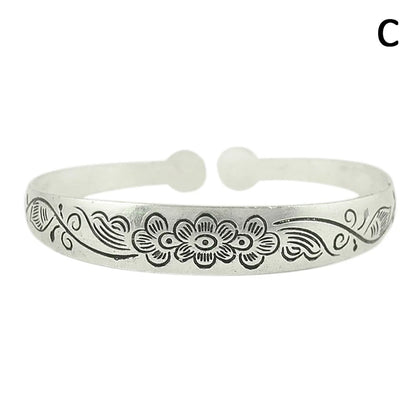 9styles Vintage Silver Bangles Bracelet Antique Tibetan Silver Bracelets For Women Tibetan Silver Jewelry