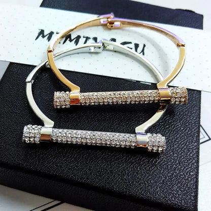 Famous  Luxury Full Crystal  Cuff Bracelets Bangle  For Women Rhinestones   Arm  Jewelry