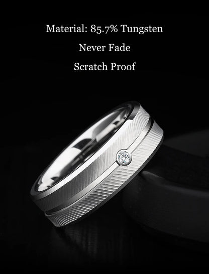 Rings for Men Women 7mm Width Plated Tungsten Carbide Rings Brushed with High Quality Fine Jewelry,Customized