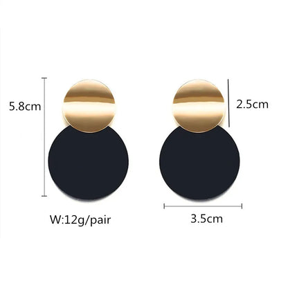 9 Colors Candy Double Round Metal Drop Earrings Charm Trendy Glossy Geometry Sequins Statement Brincos for Women Jewelry Gift