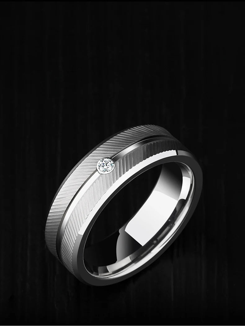 Rings for Men Women 7mm Width Plated Tungsten Carbide Rings Brushed with High Quality Fine Jewelry,Customized