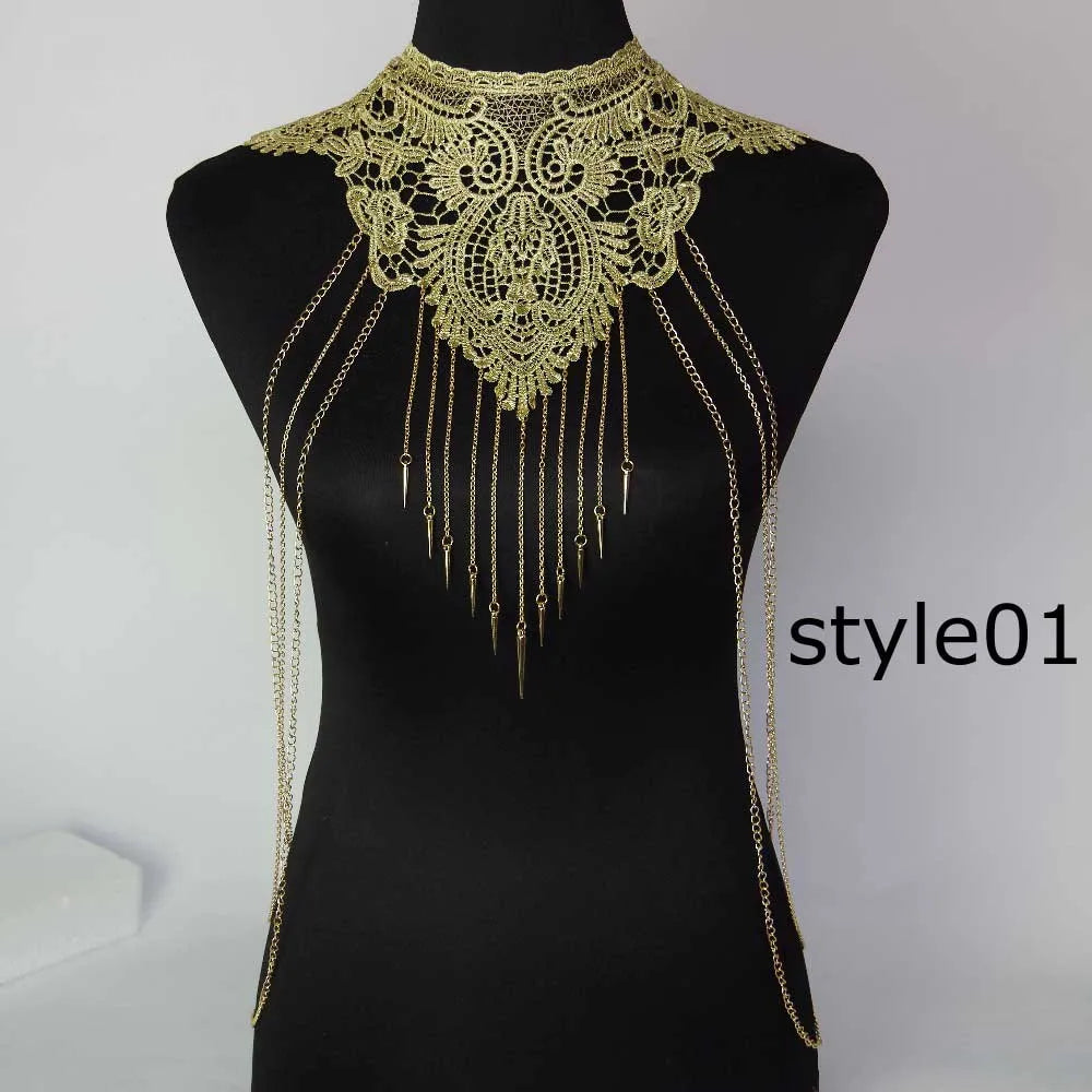 Lace Flower Choker Necklace Large Fashion Women's Long Necklaces 2024 Massive Statement Elegant Jewelry
