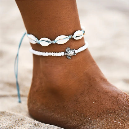 Fashion Colorful Turkish Eyes Anklets for Women Charm Gold Color Beads Pendant barefoot sandals Anklet Foot Jewelry Accessories