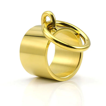 Laser Rings for Women Fashion Geometric Bar Knuckle Jewelry Gold Silver Color 15mm 316L Stainless Steel Cool Ring
