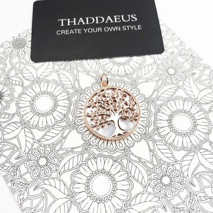 Pendants White Tree Rose Gold Color New Jewelry Romantic Symbol Balance 925 Sterling Silver Accessories Gift For Women