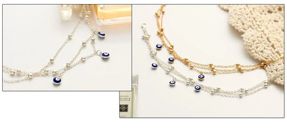 Fashion Colorful Turkish Eyes Anklets for Women Charm Gold Color Beads Pendant barefoot sandals Anklet Foot Jewelry Accessories