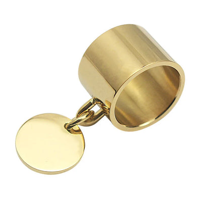 Laser Rings for Women Fashion Geometric Bar Knuckle Jewelry Gold Silver Color 15mm 316L Stainless Steel Cool Ring