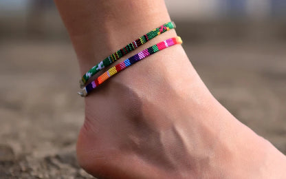 2Pcs/Lot Bohemian Anklets for Men and Women Handmade Rope Friendship Beach Barefoot Bracelet on the Leg Chain Boho Foot Jewelry