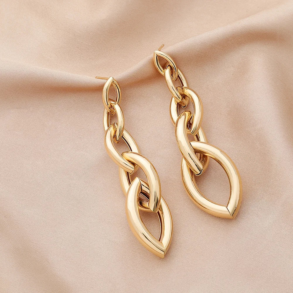 New Fashion Trend Unique Design Elegant Delicate Long Snake Bone Chain Tassel Earrings Women Jewelry Wedding Party Premium Gifts