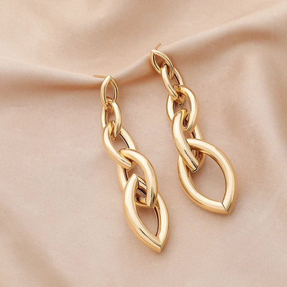 New Fashion Trend Unique Design Elegant Delicate Long Snake Bone Chain Tassel Earrings Women Jewelry Wedding Party Premium Gifts