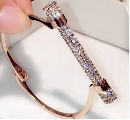 Famous  Luxury Full Crystal  Cuff Bracelets Bangle  For Women Rhinestones   Arm  Jewelry