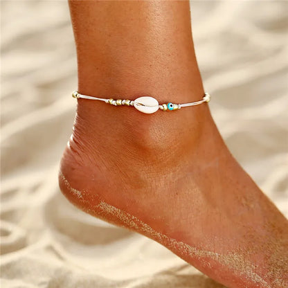 Fashion Colorful Turkish Eyes Anklets for Women Charm Gold Color Beads Pendant barefoot sandals Anklet Foot Jewelry Accessories