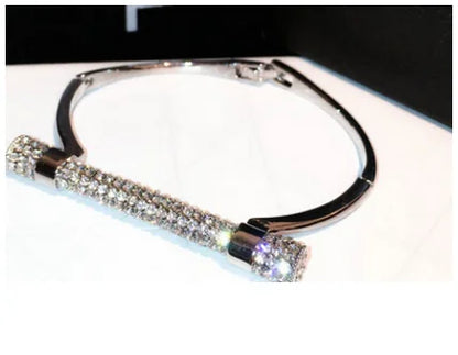 Famous  Luxury Full Crystal  Cuff Bracelets Bangle  For Women Rhinestones   Arm  Jewelry