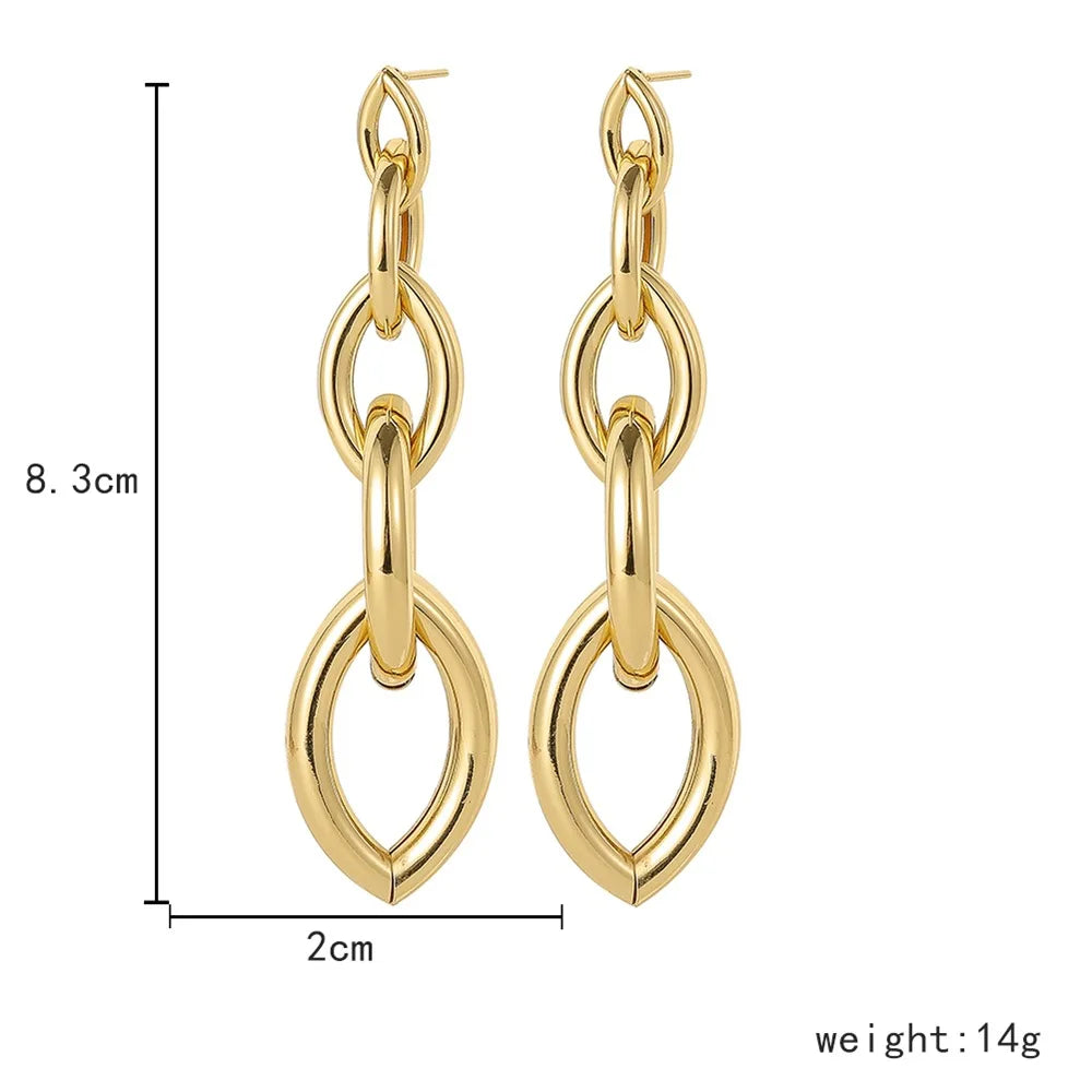 New Fashion Trend Unique Design Elegant Delicate Long Snake Bone Chain Tassel Earrings Women Jewelry Wedding Party Premium Gifts