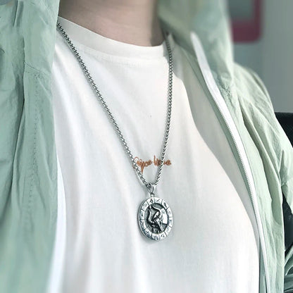 12 Constellation Zodian Signs Pendants Unique Design Horoscope Two-Sided Pendant Necklace for Men Women Jewelry Birthday Gifts