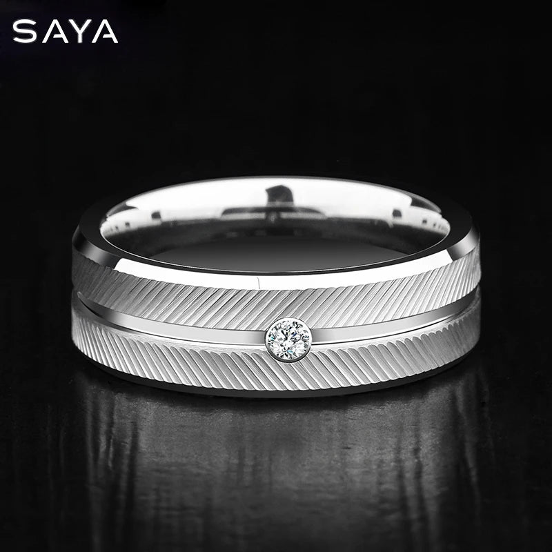 Rings for Men Women 7mm Width Plated Tungsten Carbide Rings Brushed with High Quality Fine Jewelry,Customized