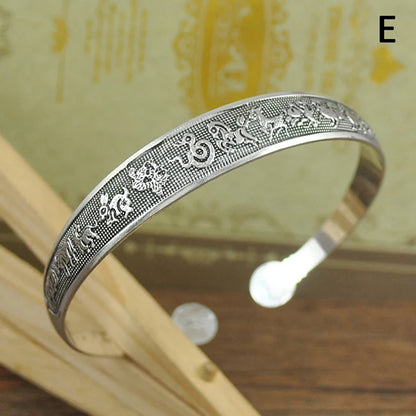 9styles Vintage Silver Bangles Bracelet Antique Tibetan Silver Bracelets For Women Tibetan Silver Jewelry