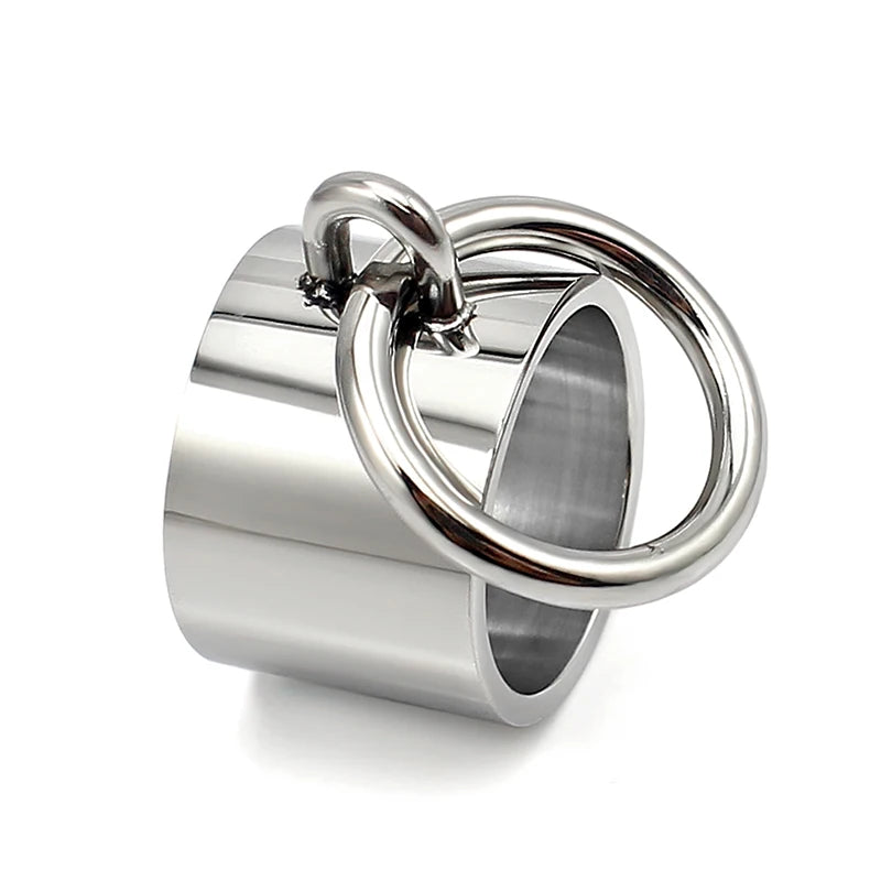 Laser Rings for Women Fashion Geometric Bar Knuckle Jewelry Gold Silver Color 15mm 316L Stainless Steel Cool Ring