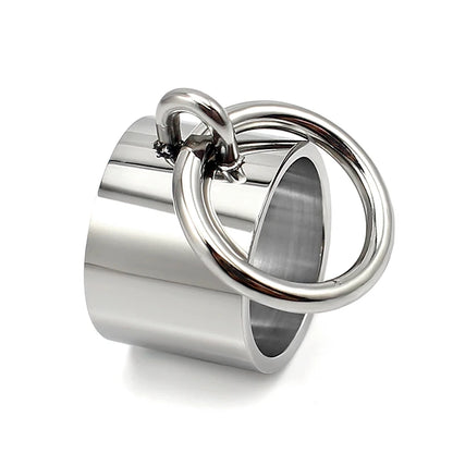 Laser Rings for Women Fashion Geometric Bar Knuckle Jewelry Gold Silver Color 15mm 316L Stainless Steel Cool Ring
