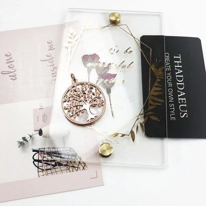 Pendants White Tree Rose Gold Color New Jewelry Romantic Symbol Balance 925 Sterling Silver Accessories Gift For Women