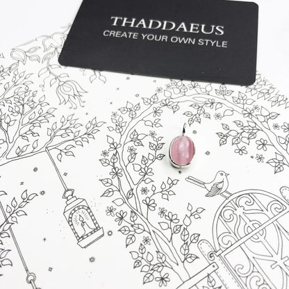 Pendants Pink Oval Opal Stone Winter New Fashion Jewelry Europe 925 Sterling Silver Accessories Gift For Women
