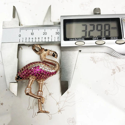Pendant Red Bird Large New Fashion Glam Sterling 925 Silver Jewelry Europe Style Accessorie Gift For  Soul Woman