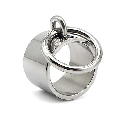 Laser Rings for Women Fashion Geometric Bar Knuckle Jewelry Gold Silver Color 15mm 316L Stainless Steel Cool Ring
