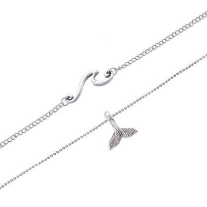 Trendy Cute Waves Fish tail Ankle Women Foot Anklet Bracet Summer Beach Barefoot Sandals Bracelet Ankle Set on the leg Female