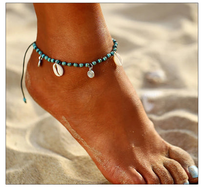 Fashion Colorful Turkish Eyes Anklets for Women Charm Gold Color Beads Pendant barefoot sandals Anklet Foot Jewelry Accessories