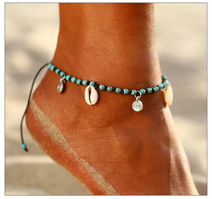 Fashion Colorful Turkish Eyes Anklets for Women Charm Gold Color Beads Pendant barefoot sandals Anklet Foot Jewelry Accessories