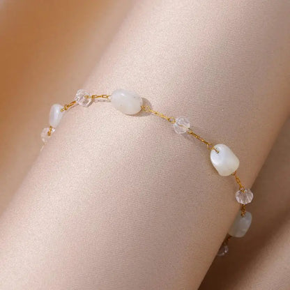 Anklets for Women Stainless Steel Stone Beaded Chain Anklet Summer Beach Accessories Boho Leg Bracelets Jewelry Tobilleras Mujer