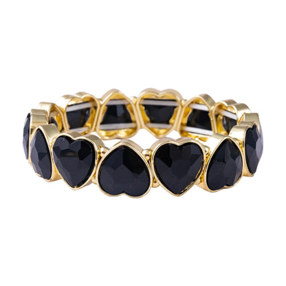 Boho Style Fashionable Light Luxury Square Beaded Inlaid Crystal Elastic Rope Bracelet Women's Jewelry