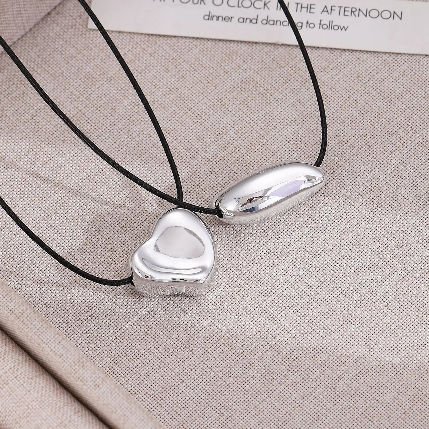 LATS Simple geometry Irregular ball love Heart-shaped knotted rope Necklace for women girl premium adjustable Necklaces Jewelry