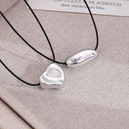 LATS Simple geometry Irregular ball love Heart-shaped knotted rope Necklace for women girl premium adjustable Necklaces Jewelry