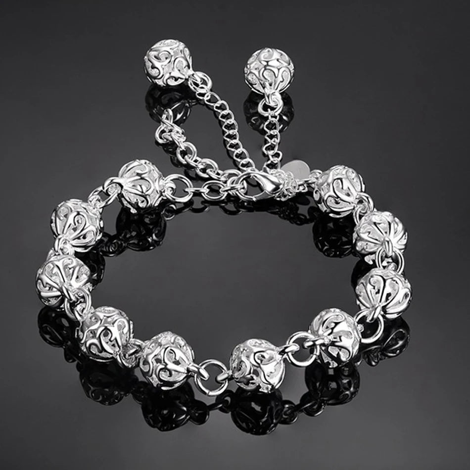 100% 925 Sterling silver Beautiful bracelets noble top pretty fashion Wedding Party cute lady nice Ball women bracelet jewelry