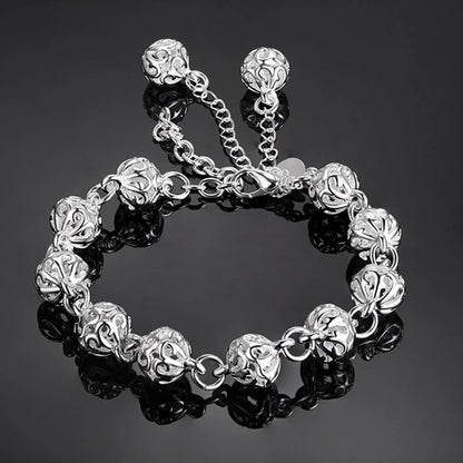 100% 925 Sterling silver Beautiful bracelets noble top pretty fashion Wedding Party cute lady nice Ball women bracelet jewelry