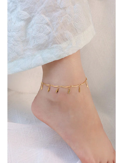 Anklets For Women Stainless Steel 18K Gold Plated High Quality No Tarnish Women's Ankle Bracelets Foot Chains Luxury Ankle Strap