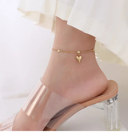 Anklets For Women Stainless Steel 18K Gold Plated High Quality No Tarnish Women's Ankle Bracelets Foot Chains Luxury Ankle Strap