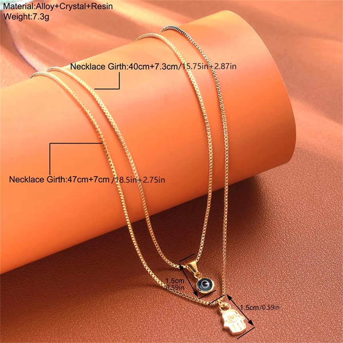 Fashion Evil Eye Necklace For Women Minimalist Classic Turkish Blue Eyes Pendant Choker Fatima Hand Clavicle Chain Lucky Jewelry