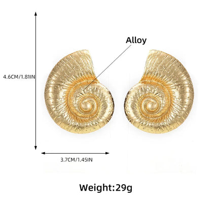 Snail Shell Shape Earrings Big Conch Stud Earrings for Women Bohemia Charm Summer Beach Choker Jewelry Holiday Accessories Gifts