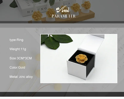 Brazilian Spiral Ring Women 24K Gold Plated Wedding Bride Arabic Ethiopian Dubai Big Nigerian Jewellery Moroccan Resizable
